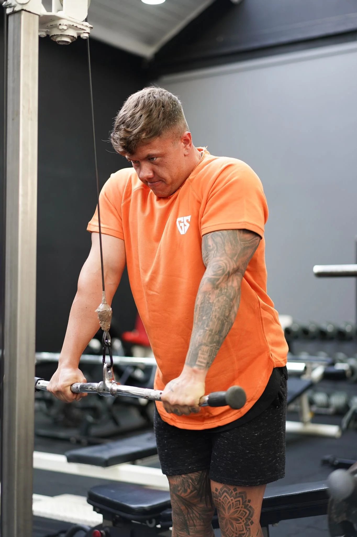 Member training on a cable machine at House of Gainz in Leeds